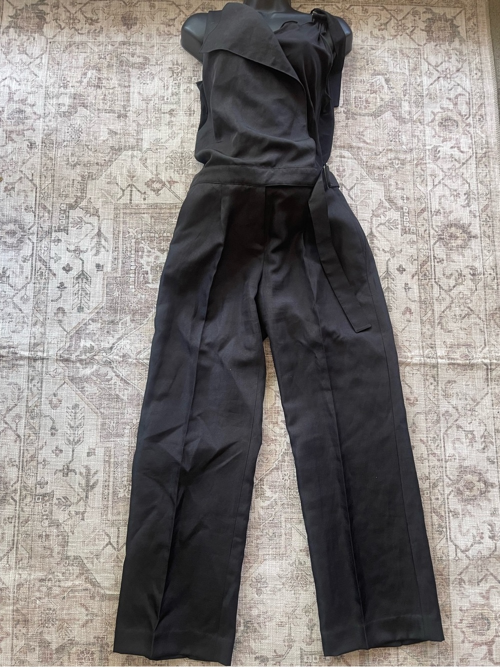 MaxMara Black Sleeveless Wide-Leg Jumpsuit